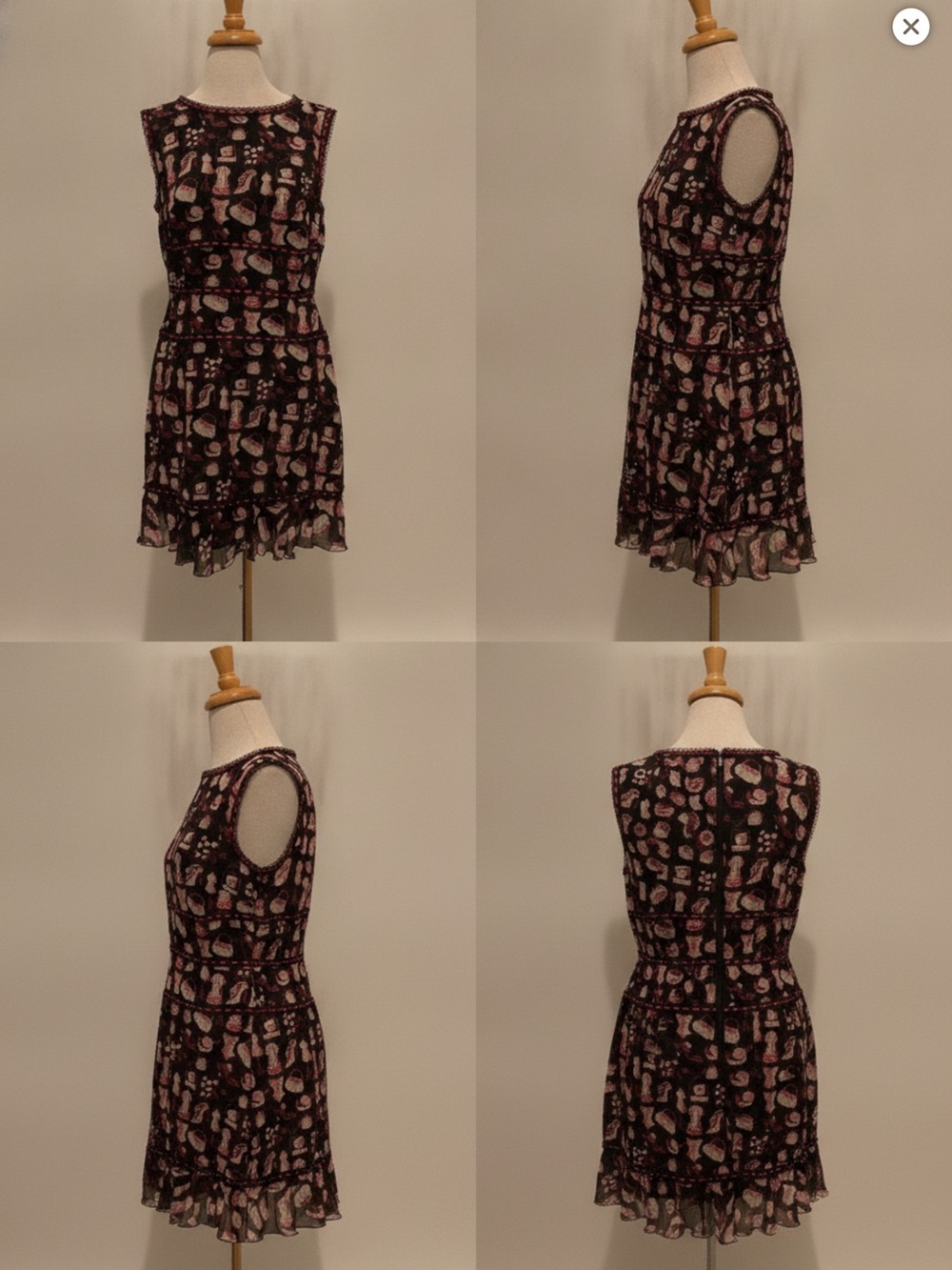 Escada Silk Dress Novelty Print EU Size 40 - Picture 2 of 8